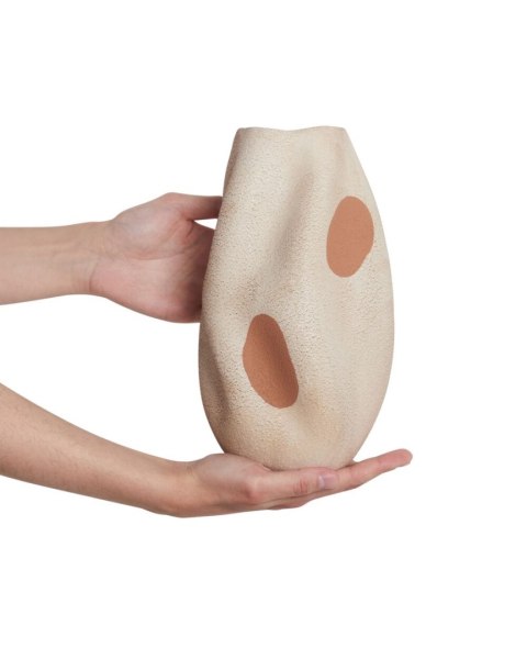 Wazon na kwiaty BATOIDEA Kamionka 25 cm Jasnobeżowy