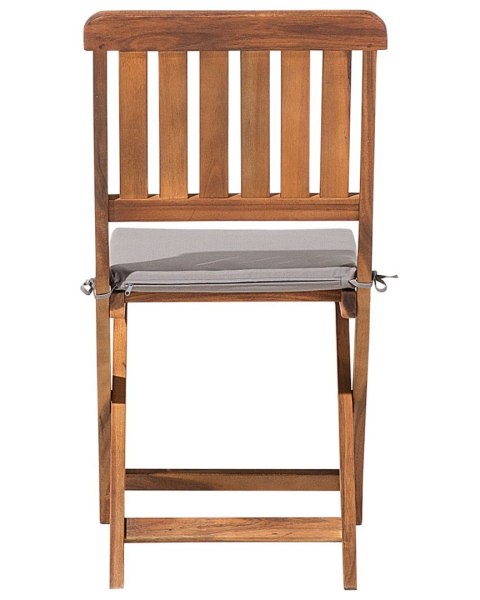 Zestaw 2 krzeseł ogrodowych z poduszkami CENTO Drewno akacjowe Brązowy