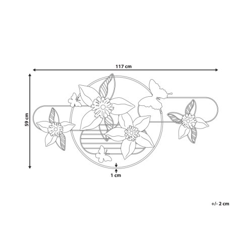 Dekoracja ścienna Kwiat TANTALUM Metal Złoty 59 cm