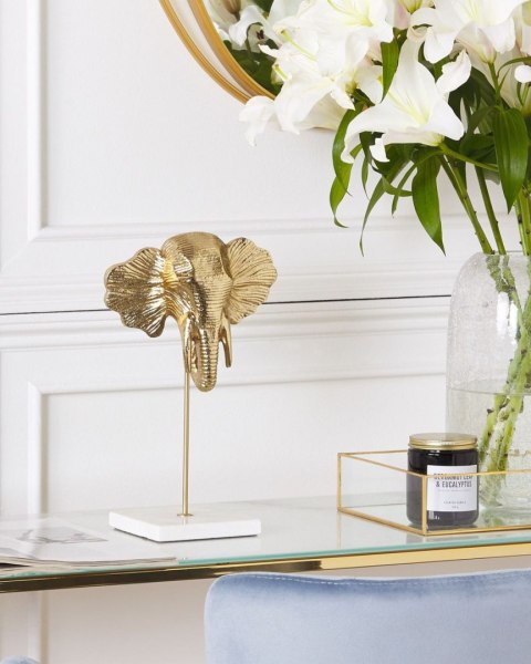 Figurka dekoracyjna Słoń KASO Metal Złoty