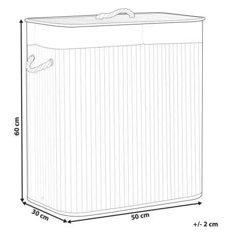 Kosz bambusowy z pokrywką jasne drewno KANDY
