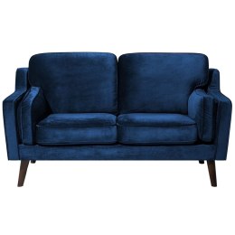 Sofa 2-osobowa welurowa ciemnoniebieska LOKKA Lumarko!