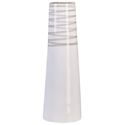 Wazon dekoracyjny TARRAGONA Ceramika 57 cm Biały