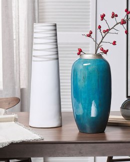 Wazon dekoracyjny TARRAGONA Ceramika 57 cm Biały Lumarko!