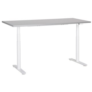 Biurko regulowane elektrycznie 160 x 72 cm szaro-białe DESTINAS