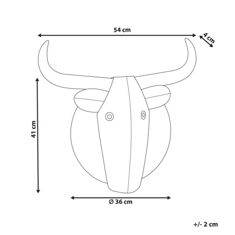 Dekoracja ścienna Byk ERBIUM Metal Szary 41 cm