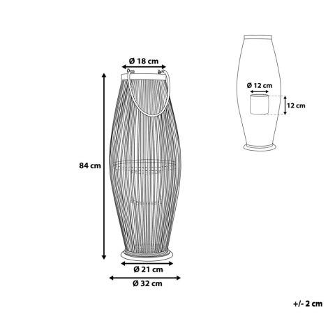 Lampion TAHITI Drewno 84 cm Naturalny