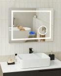 Lustro łazienkowe LED THAIX 80 cm 60 cm Srebrny Lumarko!