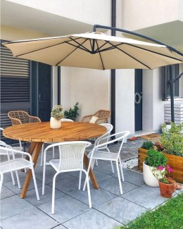 Parasol ogrodowy ⌀ 300 cm jasnobeżowy RAVENNA II Lumarko!
