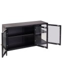 Szafka ze szklanymi drzwiami NEWPORT Metal 115 cm 35 cm Czarny Lumarko!