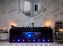 Wanna LED z hydromasażem 170 x 80 cm czarna HAWES Lumarko!