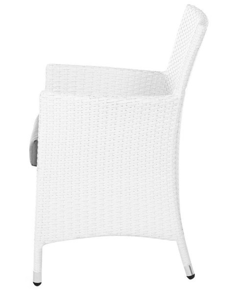 Zestaw 2 krzeseł ogrodowych z poduszkami ITALY Technorattan Biały