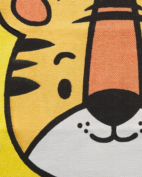 Dywan dziecięcy bawełniany motyw tygrysa 60 x 90 cm żółty RANCHI