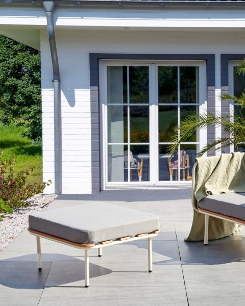 Otomana ogrodowa SENISE Metal Szary