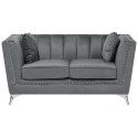 Sofa 2-osobowa welurowa szara GAULA Lumarko!