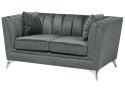 Sofa 2-osobowa welurowa szara GAULA Lumarko!