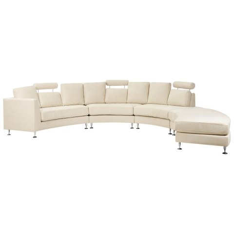 Sofa półokrągła 7-osobowa modułowa beżowa ROTUNDE Lumarko!