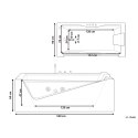 Wanna LED z hydromasażem 180 x 90 cm biała MARQUIS Lumarko!