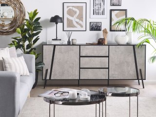 Komoda efekt betonu z czarnym BLACKPOOL