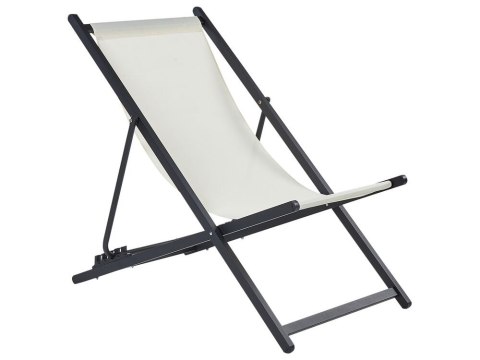 Leżak ogrodowy kremowo-czarny LOCRI II