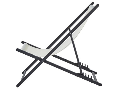 Leżak ogrodowy kremowo-czarny LOCRI II