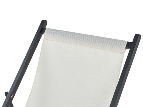 Leżak ogrodowy kremowo-czarny LOCRI II