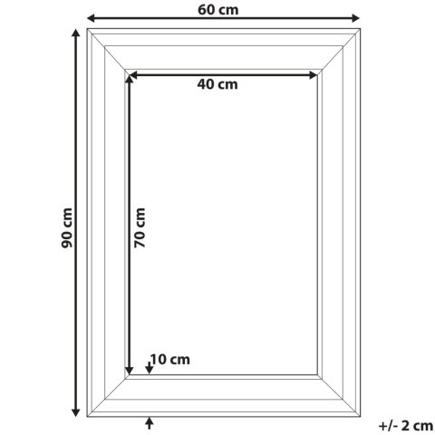 Lustro ścienne LUNEL 60 cm 90 cm Czarny