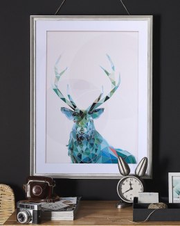 Obraz w ramie KAYES Motyw zwierzęcy 60 x 80 cm Niebieski Lumarko!