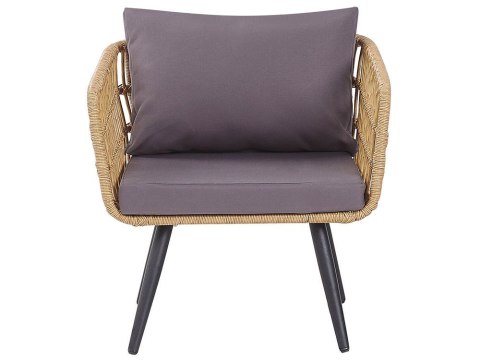 Zestaw ogrodowy ze stolikiem dla 4 osób FOBELLO Technorattan Beżowy