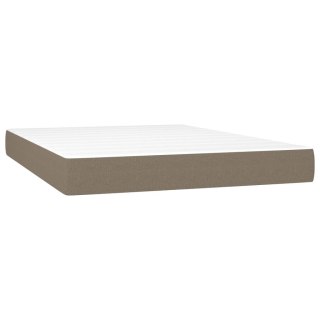 VidaXL Materac kieszeniowy, średnia twardość, taupe, 140x190x20 cm, tkanina