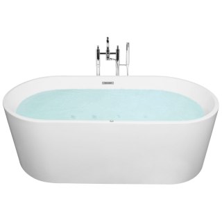 Wanna wolnostojąca LED z hydromasażem 170 x 80 cm biała HAVANA