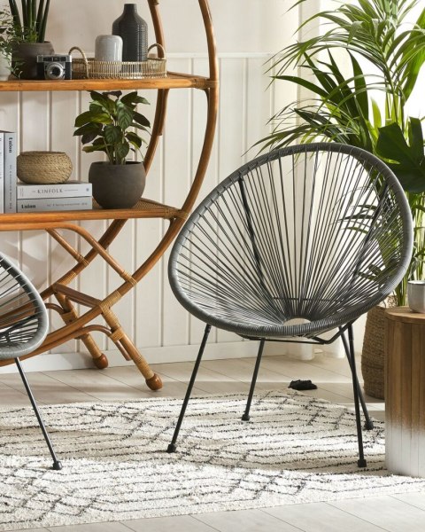 Zestaw 2 krzeseł ogrodowych ACAPULCO II Technorattan Ciemnoszary