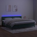  Łóżko kontynentalne z materacem i LED zielony aksamit 200x200cm Lumarko! Lumarko!