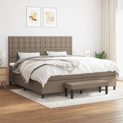  Łóżko kontynentalne z materacem, taupe, tkanina, 200x200 cm Lumarko! Lumarko!