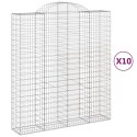 Kosze gabionowe, 10 szt, 200x50x220/240cm, galwanizowane żelazo Lumarko! Lumarko!