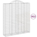 Kosze gabionowe, 12 szt, 200x50x220/240cm, galwanizowane żelazo Lumarko! Lumarko!