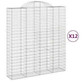  Kosze gabionowe, 12 szt, 200x50x220/240cm, galwanizowane żelazo Lumarko! Lumarko!