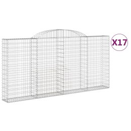  Kosze gabionowe, 17 szt 300x30x140/160 cm, galwanizowane żelazo Lumarko! Lumarko!