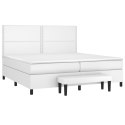  Łóżko kontynentalne z materacem, białe, ekoskóra 200x200 cm Lumarko! Lumarko!