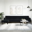  Sofa rozkładana L, czarna, 260x140x70 cm, aksamit Lumarko! Lumarko!