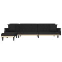 Sofa rozkładana L, czarna, 271x140x70 cm, aksamit Lumarko! Lumarko!