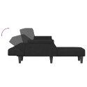 Sofa rozkładana L, czarna, 271x140x70 cm, aksamit Lumarko! Lumarko!