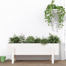  Donica ogrodowa na nóżkach, biała, 101x30x38 cm, drewno sosnowe Lumarko! Lumarko!