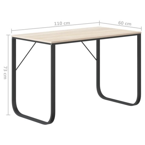 Biurko komputerowe, czarno-dębowe, 110x60x73 cm, płyta wiórowa Lumarko! Lumarko!