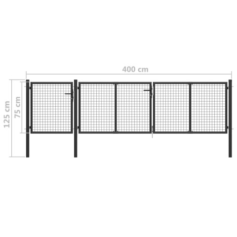 Brama ogrodzeniowa, stal, 400 x 75 cm, antracytowa Lumarko! Lumarko!