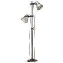  Lampa podłogowa z 2 kloszami, srebrna, E27, żeliwo Lumarko! Lumarko!