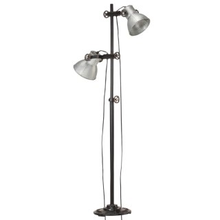  Lampa podłogowa z 2 kloszami, srebrna, E27, żeliwo Lumarko! Lumarko!