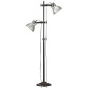  Lampa podłogowa z 2 kloszami, srebrna, E27, żeliwo Lumarko! Lumarko!