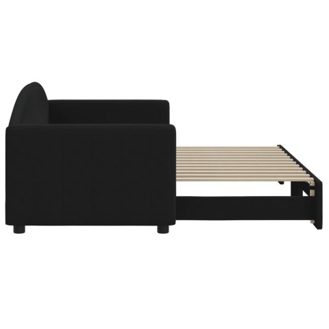  Leżanka rozsuwana, czarna, 80x200 cm, tkanina Lumarko! Lumarko!