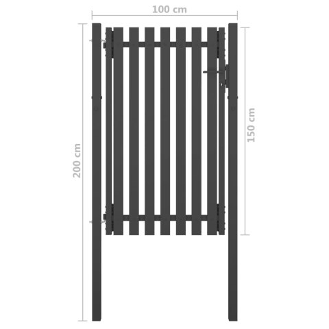  Furtka ogrodzeniowa, stalowa, 1 x 2 m, antracytowa Lumarko! Lumarko!